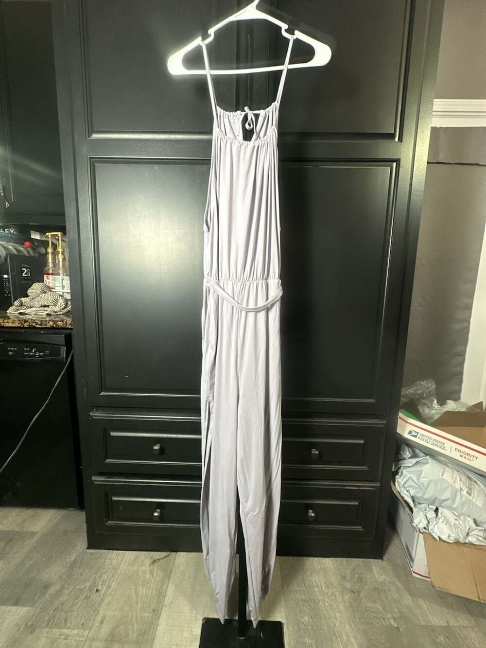 Halara Sleeveless Tie Back Belted Pocket Cool Touch Jumpsuit#856